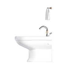 Lavatory pan isolated on a transparent background, bidet, 3D illustration, and CG render
