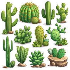 Vector illustration of cacti