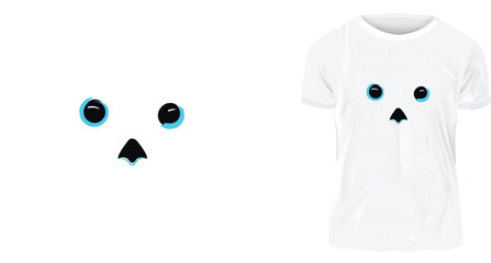 Obraz premium t-shirt design, The owl is looking at the chick