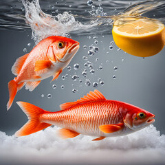 redfish in water, generative ai