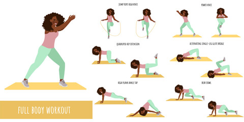 Healthy woman doing full body workout