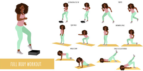 Healthy woman doing full body workout