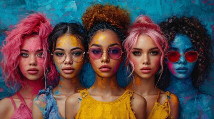 Colorful Hair and Makeup Trendsetters: A Monthly Event Celebration Generative AI