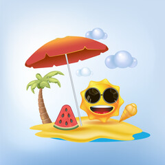 The concept of a tourist holiday . 3D vector illustration, banner