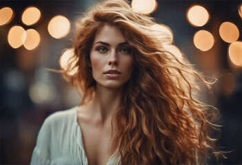 Fototapeta premium Chioma Incantevole- Ritratto di una Donna con Capelli Magnifici
