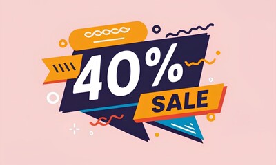 Dynamic 40% OFF Sale Banner: Bold Promotion Advertisement, Eye-catching 40% Discount Promotion Banner