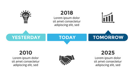 Infographic design template, Timeline concept with years, Can be used for workflow layout, diagram, banner, webdesign, presentations, banner, flow chart, concept with 5 steps. Vector illustration