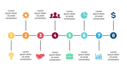 Infographic design template, Timeline concept with years, Can be used for workflow layout, diagram, banner, webdesign, presentations, banner, flow chart, concept with 5 steps. Vector illustration