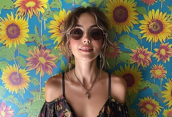 Sunny Sunglasses and Flower Power: A Fresh and Vibrant Look for the Summer Months Generative AI