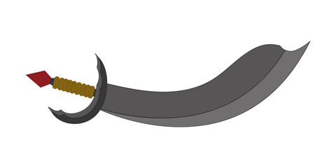 Illustration of a gray sword on a white background