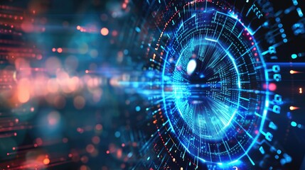 Fototapeta premium futuristic digital eye data network and cyber security technology background
