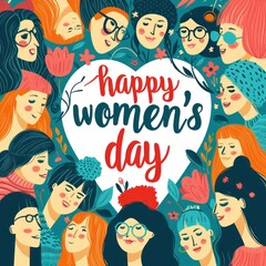 International Women's Day poster template. Generative AI