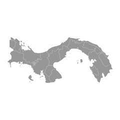 Panama map with administrative divisions. Vector illustration.