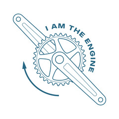 Vector emblem bike crank with text 
