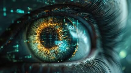 Futuristic Digital Biometric of human eye iris