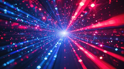 Fototapeta premium abstract cosmic background with colorful red and blue laser lights