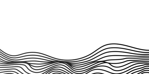 Vector abstract wavy, curve and ocean flowing dynamic lines isolated on transparent background. wavy ocean curve lines, Design for banner, flyer, cover, technology, science, brochure, ocean.