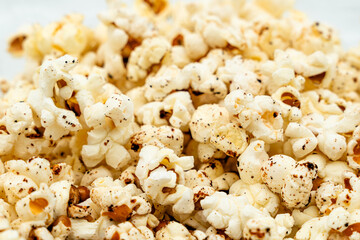 close up of popcorn