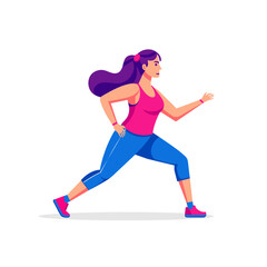 Fototapeta na wymiar Women exercising. Flat graphic vector illustration on white background.