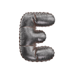 3D rough metal balloon letter E