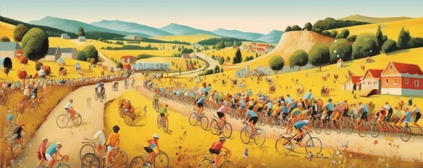 Papier Peint photo Nice Tour de france illustration cyclist race picture,