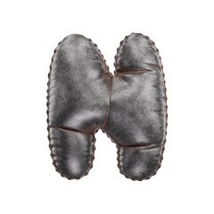 3D rough metal balloon letter N