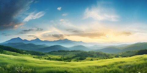 Obraz premium Nature theme, A panoramic view of a mountainous terrain , panoramic view, mountainous terrain, nature theme