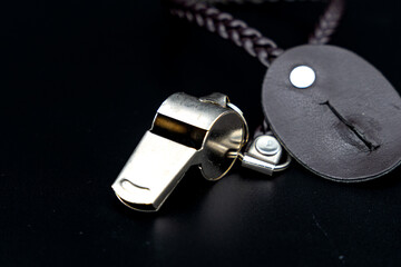 Military grade whistle on black