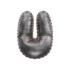 3D rough metal balloon letter U