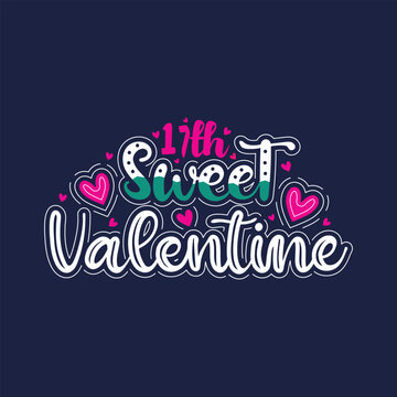 17h sweet valentines attractive lettering design.