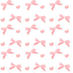 Coquette Seamless Pattern Pink Ribbon bow