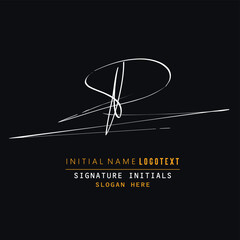 SIGNATURE INITIAL LETTER D,R,P. Brushstroke As Letter Logo Design. luxury initial logo design, Initial Letter As Logo, Hand Drawn Signature Logo