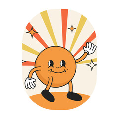 retro groovy cartoon vector illustration