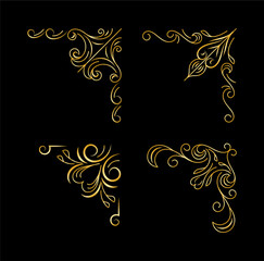 Golden border ornament collection