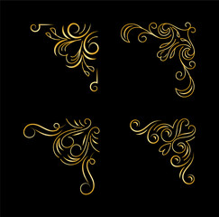 Golden border ornament collection