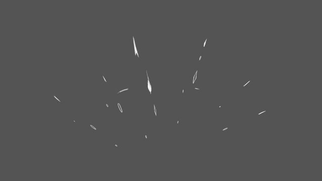 Abstract Cartoon Flash FX Element Animation showing an explosion effect from below in white