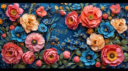 March Madness: A Vibrant Flower Bouquet Generative AI - obrazy, fototapety, plakaty