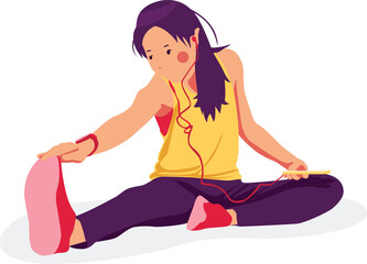 Listening Music while sport illustration