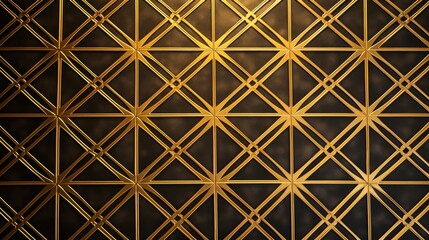 A Striking Gold and Black Wall With a Mesmerizing Pattern. Luxury golden background. Banner.