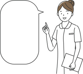 説明をする看護師