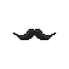 pixel art mustache vector  icon pixel element for 8 bit game 