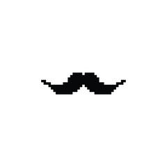 pixel art mustache vector  icon pixel element for 8 bit game 