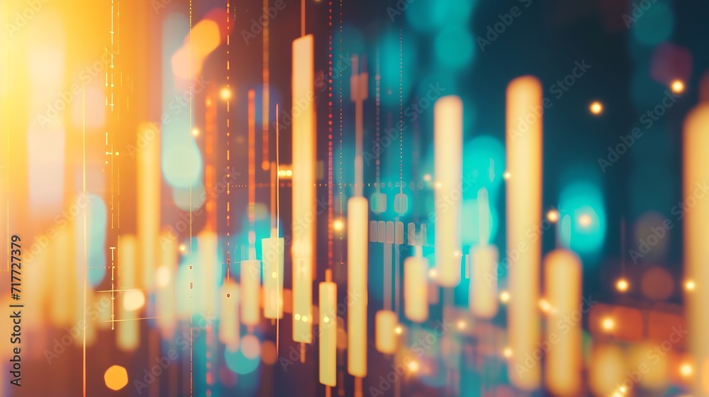 Poster generative ai : stock market or forex trading graph and candlestick chart suitable for financial inv