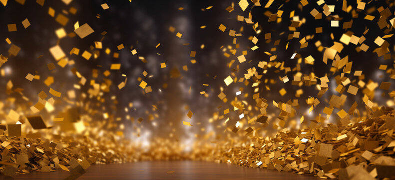 golden confetti background to symbolize achievement and success