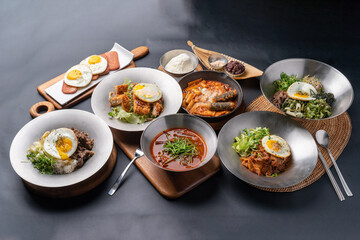 Yukgaejang, Korean food, side dishes, bibimbap, pork rice bowl, stir-fried pork, bulgogi rice bowl, bulgogi, pork cutlet, rice bowl, grilled spam, fried rice, tteokbokki, red bean shaved ice