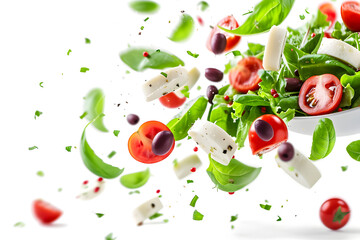 Mozarellasalattraum: Frische Sommerküche in einem herrlichen Bild von Tomatenscheiben und Basilikumblättern, vereint zu einem erfrischenden Mozarellasalat mit Balsamicodressing