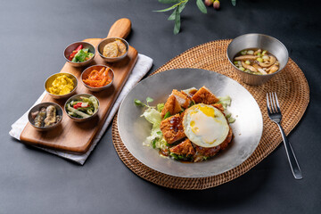 Yukgaejang, Korean food, side dishes, bibimbap, pork rice bowl, stir-fried pork, bulgogi rice bowl, bulgogi, pork cutlet, rice bowl, grilled spam, fried rice, tteokbokki, red bean shaved ice