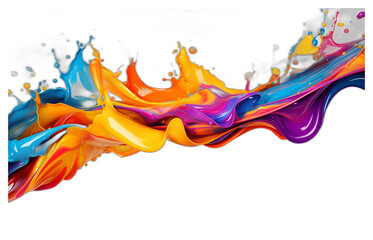 A colorful paint splashing out on transparent background. 