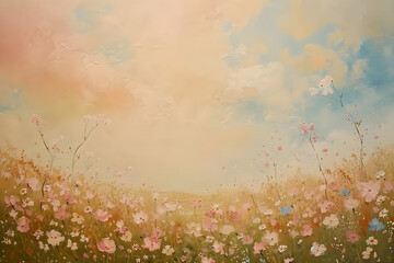 Obraz na płótnie Canvas background with oil painted flowers
