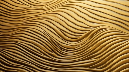 Close Up of Golden Wave Pattern on Wall, Detailed and Intricate Design. Luxury trendy background. Banner.